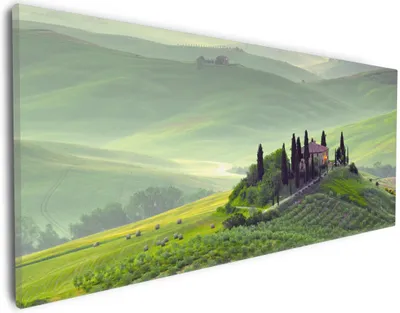 Produktbild von Wallario Premium Leinwandbild Toskana in Italien in Größe 30 x 75 cm