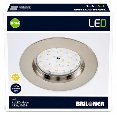 Produktbild von Briloner ATTACH LED Einbauleuchte Chrom 12W 1000lm 3000K IP44 Ø145mm 7263-012