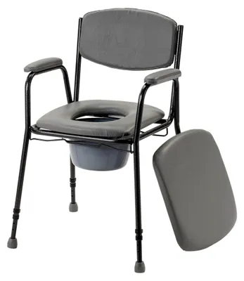Produktbild von Höhenverstellbarer Toilettenstuhl mit Eimer und weichem Sitz, belastbar bis 130 kg