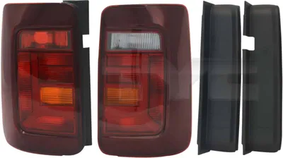 Für VW Caddy 4 IV SA 2015- Hecktüren Rückleuchten Links + Rechts Dunkelrot Smoke in der Farbe rot von AD TUNING GmbH & Co. KG