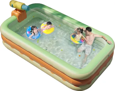 Produktbild von Nafukovací bazén 3 vrstvy skládací PVC foukací bazén pro vnitřní dvůr Orange (4,3 ft )