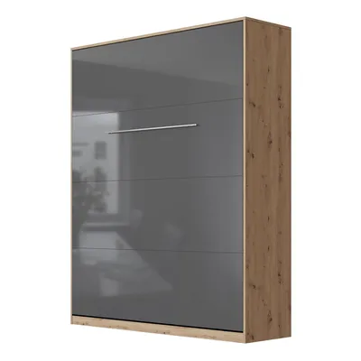 Produktbild von SMARTBett Schrankbett Standard  Wildeiche/Anthrazit Hochglanz 160 Vertikal