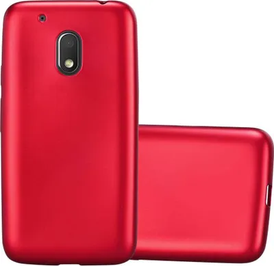 Produktbild von Cadorabo Schutzhülle für Motorola MOTO G4 PLAY Hülle in Rot Handyhülle TPU Silikon Etui Cover Case