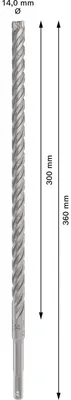 Zdjęcie produktu dla Wiertło Bosch PRO SDS Plus-5X, 14x300x360mm
