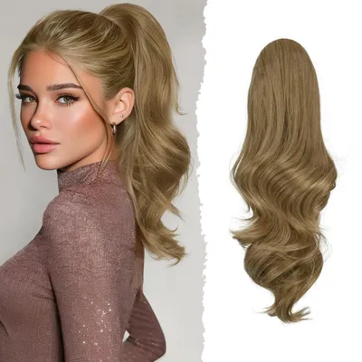 Zdjęcie produktu dla Przedłużenie włosów w stylu koka, falowane, 41 cm, syntetyczne, warkocz dla kobiet