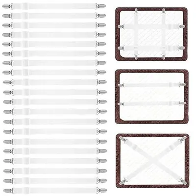 Zdjęcie produktu dla Napinacze do prześcieradeł regulowane 65 240 cm elastyczne 20 szt.
