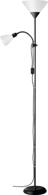 Produktbild von BRILLIANT reflektor sufitowy Spari z ramieniem do czytania | funkcjonalna lampa podłogowa | czarny/biały | 1x E27 maks. 60 W i 1x E14 maks. 25 W | IP20