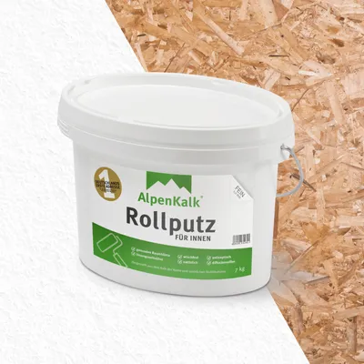 Produktbild von AlpenKalk® Rollputz FEIN für OSB-Platten (ca. 20 m²)