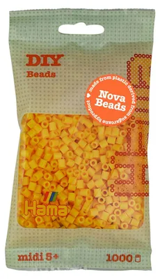 Image de Hama Perles à repasser 190-03 Hama Perles à repassermidi, jaunes, en sachet