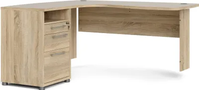 Immagine prodotto di Scrivania angolare Prima con struttura in rovere con piedistallo