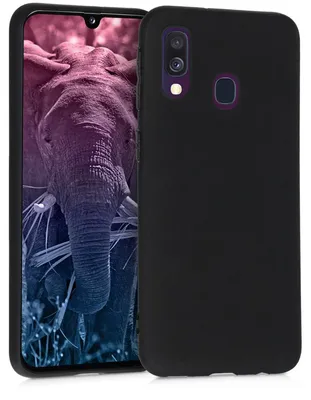 Produktbild von kwmobile Handyhülle für Samsung Galaxy A40 Hülle - TPU Case - Kabelloses Laden - Schutzhülle Cover in Schwarz matt