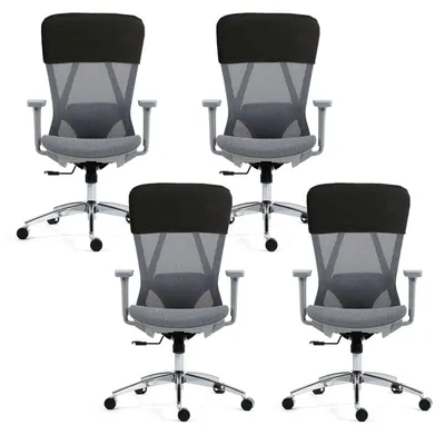 Produktbild von Set mit 4 elastischen Sitzkissenbezügen für Stühle, schwarz
