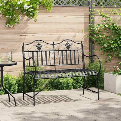 Produktbild von Möbel Gartenbank Schwarz 103,5 x 59 x 89 cm Stahl - Gartenbänke &44583