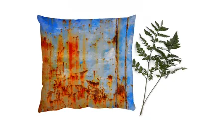Produktbild von MuchoWow® Zierkissen Sofakissen Wohnzimmer Dekokissen 45x45 cm Stahl - Rost - Vintage - Schlafpolster - Polster für das Sofa