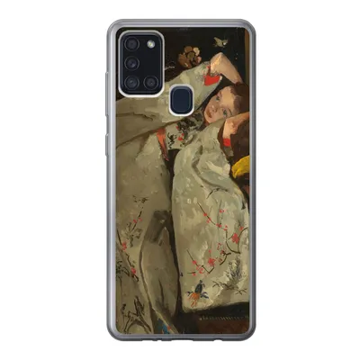 Produktbild von MuchoWow® Handyhülle Schutzhülle Hülle für Samsung Galaxy A21s Mädchen im weißen Kimono - Gemälde von George Hendrik Breitner Silikon Softcase Handy Hülle - Hartschale