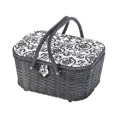 Produktbild von Kobolo Nähkästchen Nähkorb Nähkörbchen Nähkasten - florales Design - 35x27x17 cm - Weben Stricken Häkeln Box Aufbewahrung Handarbeitskorb Geschenk