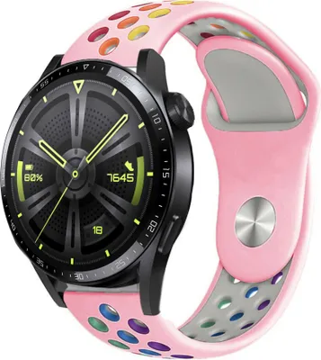 Produktbild von Strap-it Huawei Watch GT 3 46mm Sportarmband (Rosa bunt)