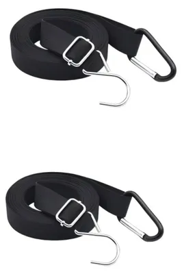 Imagen del producto de INF Correas de sujeción para funda de coche 2 unidades - Cinta de nylon con ganchos para fijación segura Plata