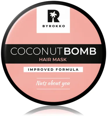 Produktbild von BYROKKO Coconut Bomb Hair Mask 180g Nourishing Hair Treatment for Damaged Dry Hair Vegan and Cruelty-Free