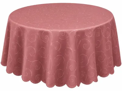 Produktbild von Tischdecke altrosa oval 160x220 cm damast Ornamente bügelfrei fleckenabweisend