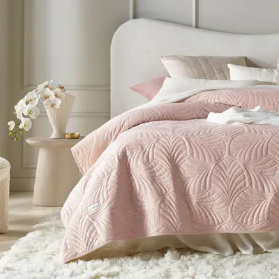 Produktbild von Famanu Sprei in Puderrosa - 200 x 220 cm - Vielseitige Wohndecke - Bett- oder Sofabedeckung