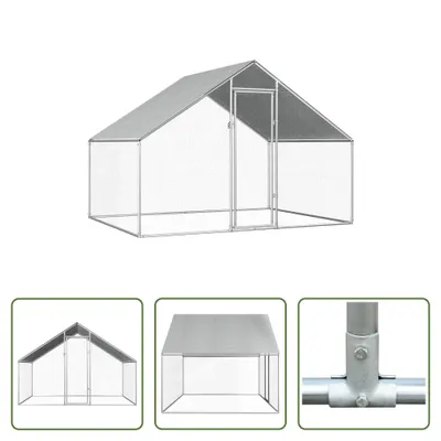 Obrázok produktu pre The Living Store Vonkajšia klietka pre kurčatá 2,75x2x1,92 m Pozinkovaná oceľ