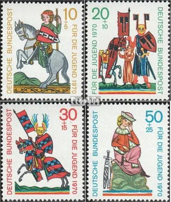 Produktbild von Briefmarken BRD (BR.Deutschland) 1970 Mi 612-615 (kompl.Ausgabe) postfrisch Jugend: Minnesänger