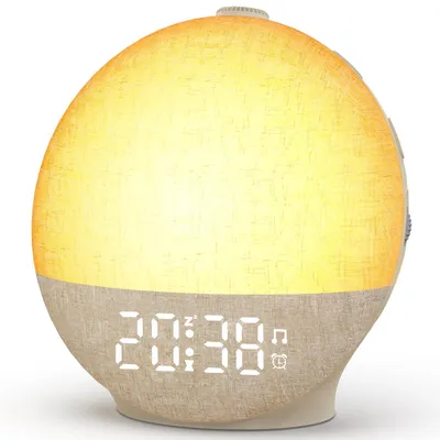 Zonsopgangwecker mit LED-Nachtlicht, 30 Schlafgeräusche, Snooze