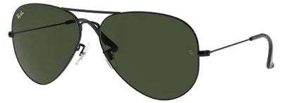 Produktbild von Ray-Ban RB3026 Aviator Large Metal L2821 Sonnenbrille Schwarz glänzend Grün Gr. 62