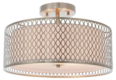 Image de Plafonnier Cordero | 3 ampoules | 10 W E27 | Métal/tissu/verre