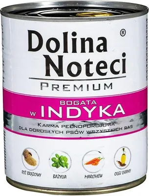 Zdjęcie produktu dla DOLINA NOTECI Premium Bogata w indyka - Karma mokra dla psów - 800g