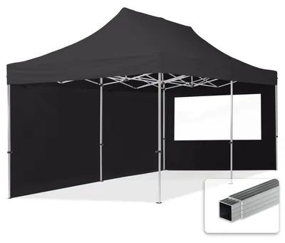 Immagine prodotto di TOOLPORT 3x6m gazebo pieghevole con laterali (finestre panoramiche), ECONOMY alluminio, nero