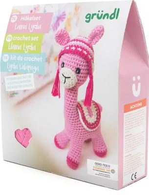 Obrázek produktu pro Gründl háčkovaná sada kompletní mýval, lama, lenochod nebo dinosaurus, vše v sadě Set 2 Lama Lydia