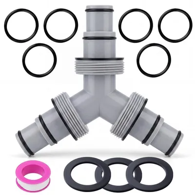 Immagine prodotto di Raccordo a tre vie per tubi di piscina, adattatore con diametro 38 mm/32 mm, in plastica
