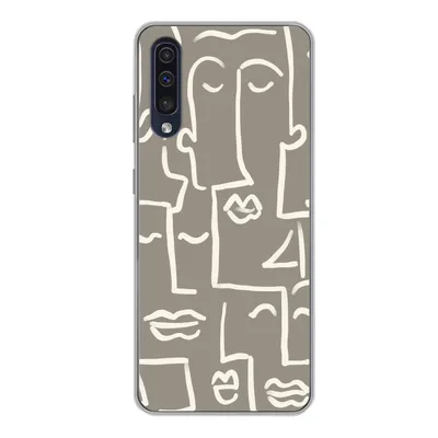 Produktbild von MuchoWow® Handyhülle Schutzhülle Hülle für Samsung Galaxy A50 Gesicht - Kopf - Strichzeichnung Silikon Softcase Handy Hülle - Mobiltelefonhülle