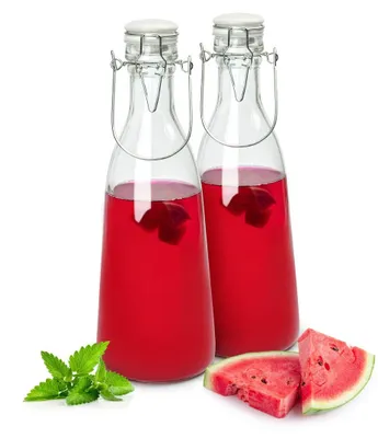 Produktbild von Set aus 2 Glasflaschen mit Keramikkorken – 1000 ml