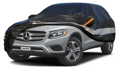 Productafbeelding van Autobeschermhoes voor Mercedes-Benz GLC (2016-2024), 10-laags, 100% waterdicht, ademend, UV-bescherming, zwart