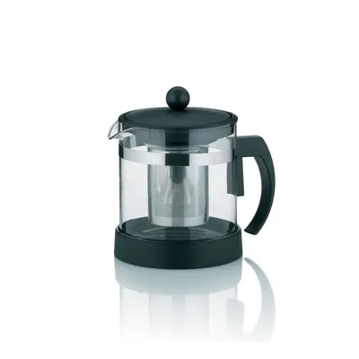 Produktbild von Kela 11458, Einzelne Teekanne, 1000 ml, Schwarz, Glas, 160 mm, 12,5 cm