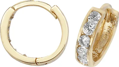 Image de Boucles d'Oreilles Femme Or 375/1000 avec Oxyde de Zirconium - 9mm*3mm; TRS1815