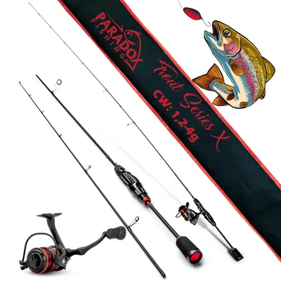 Produktbild von Paradox Fishing Trout Series X UL-Rute mit 1000 Rolle - Ultra Light Rute zum Forellenangeln