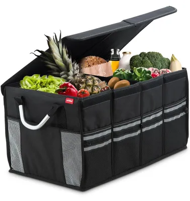 Immagine prodotto di Kluis, scatola pieghevole robusta per auto, organizer per il bagagliaio, borsa pieghevole per auto, 58 x 34 x 30 cm (nera)