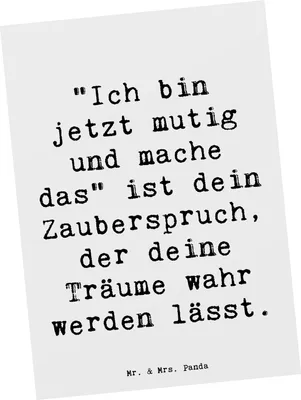 Produktbild von Mr. & Mrs. Panda kunstkarte Spruch Mutig zu sich selbst stehen - Weiß - Geschenk, Träume verwirklichen, Trost, Postkarte, Kunstkarten, Ansichtskarten, Mut, Authentizität