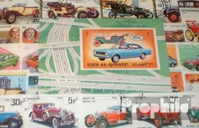 Produktbild von Briefmarken Motive 100 verschiedene Auto und Motorfahrzeuge Briefmarken