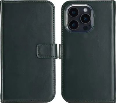 Immagine prodotto di Custodia a libro in vera pelle Selencia per iPhone 16 Pro Max - Verde