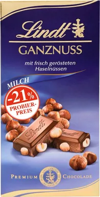 Produktbild von Lindt Ganznuss Tafel Promotion 100g