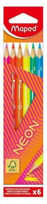 Image de Maped 831801FC Maped Crayon de couleur triangulaire NEON, étui carton de 6 pièces