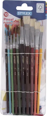 Produktbild von Pinselset Schule 10Tlg Sty 35065 6Haar 4Borstenpinsel