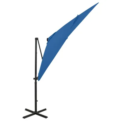 Zdjęcie produktu dla vidaXL Parasol oświetleniowy z oświetleniem LED 250 cm lazurowy niebieski
