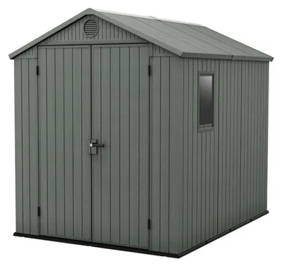 Obrázek produktu pro Kovový zahradní domek na nářadí se sedlovou střechou Keter Darwin 6x8 - 221 x 244 x 190 cm - zelený