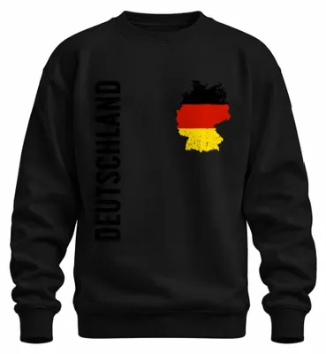 Produktbild von Deutschland Fußball Fan Trikotersatz EM WM Weltmeisterschaft Sweatshirt Pullover, Schwarz, 3XL